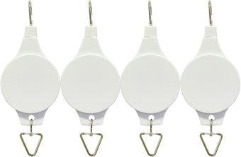 Lythor Pack Plant Hook Pulley, Retractable Plant Hanger Easy Reach Hanging Flower Basket for Garden Baskets Pots and Birds Feeder Hang High up and Pull Down to Water Or Feed (White 4Pack)