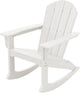 SERWALL Outdoor Adirondack Rocking Chair, All-Weather HDPE Adirondack Rocker Chair, Front Porch Rocker Chairs for Patio Lawn Porch Deck, White