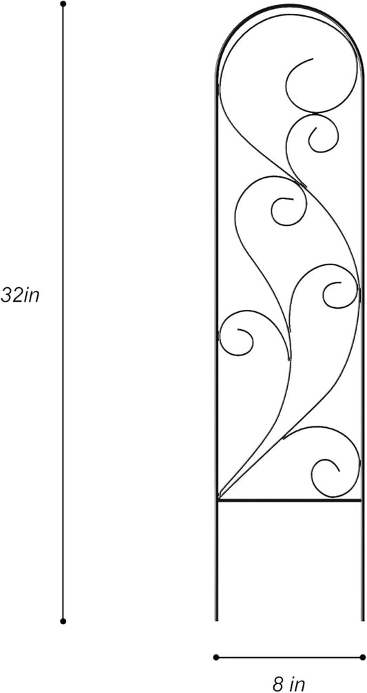 Zhongma 4 Pack 32" Metal Plant Trellis for Potted Plants Climbing,Indoor and Outdoor Fence Plant Support Trellis for Flower and Vagetable