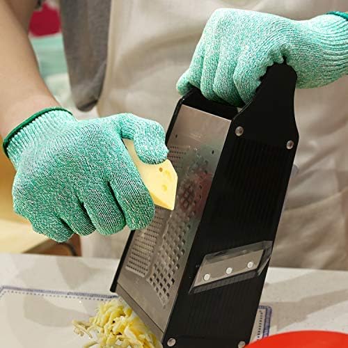 Evridwear Cut Resistant Gloves Food Grade Level 5 Kitchen Safety Protection (Small, Green)