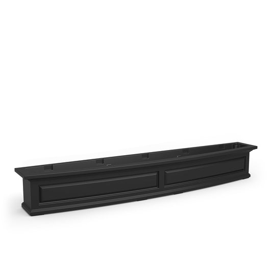 Mayne Newhaven 72in Self-Watering Rectangular Window Box Planter, Black