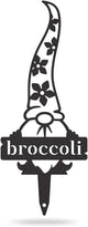 RealSteel Brand, Gnome Plant Markers for Outdoors, Garden Labels Metal Stake, Plant Tags, Garden Sign for Vegetables, Outdoor Decorations, Yard and Gardening Gift - Broccoli