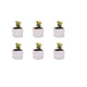 WISH HALLY WOOD Mini 6 Set of 2x2x1.65inch Square Modern Minimalist White Ceramic Succulent mini Planter Pot/Window Box with Saucer (6, 2inch)