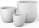 Kante Round Concrete Planter Set of 3, Large Outdoor Indoor Plant Pots with Drainage Hole, 10/14/18-Inch Diameter Flower Pots for Patio, Garden and Home, White