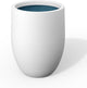 Kante 21.7 Inch Tall Concrete Planter, Large Indoor Outdoor Plant Pot with Drainage, Smooth White Finish with Painted Interior, Ideal for Porch, Home, Garden, Patio