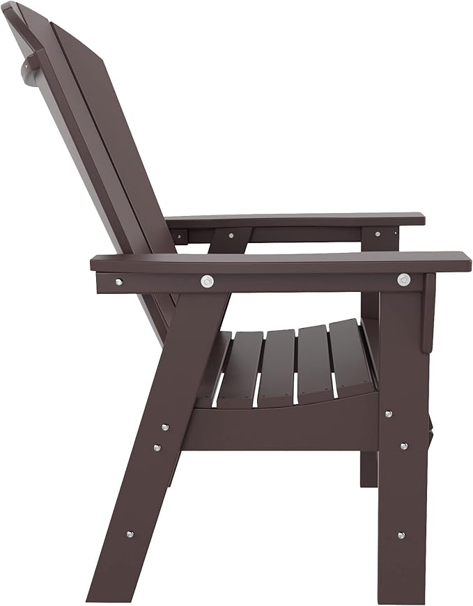WestinTrends Malibu Malibu Outdoor Patio HDPE Plastic Adirondack Dining Chair Dark Brown