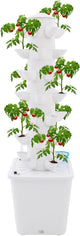 Hydroponic Growing System, 7-Tier 35-Plant Vegetable Planter Tower Outdoor Indoor Garden Vertical Planter Germination Kit with Water Pump & Intelligent Water Circulation for Gardening Lover