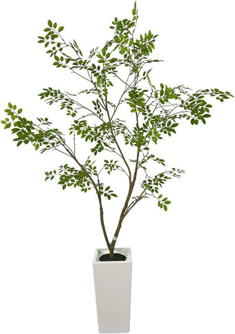 AfanD Artificial Elm Tree Faux Elm Tree 6ft Tall Fake Plant in Pot Fake Silk Tree Faux Plants Indoor