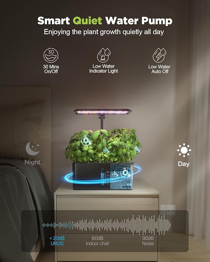Hydroponics Growing System Garden: 8 Pods Indoor Herb Garden with Grow Light Plants Germination Kit Quiet Automatic Hydroponic Height Adjustable - Gardening Gifts for Women Kitchen