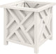 Lattice Design Outdoor Planter Box - 15.5” Square White Plant Pot - Decorative Plant Pots for Front Porch Decor - Flower Pots Outdoor Planters for Porch Patio or Garden Decor by Pure Garden