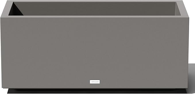 Veradek Block Series Long Box Planter - Large Rectangular Planter for Indoor or Outdoor Patio/Porch | Durable All-Weather Use with Drainage Holes | Modern Décor for Tall Plants, Flowers or Shrubs