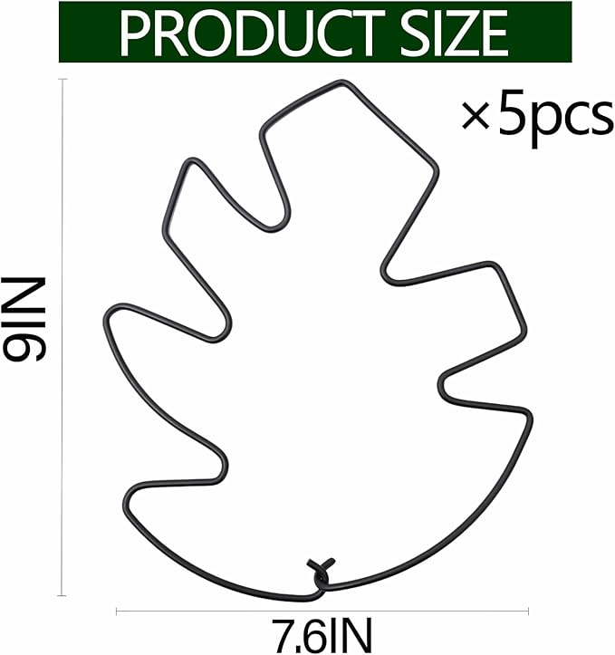 5PCS Black Monstera Plant Stem Support 9x7.6in - Adjustable & Durable Indoor Plant Stake for Cactus and Climbing Plants - Ideal Leaf Support for Gardening & Home Decor