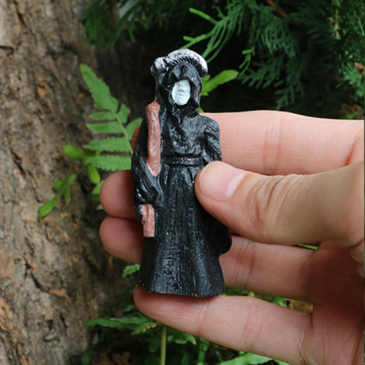 Halloween Miniatures Fairy Garden House Accessories Set Fairy Garden Figurines Mini Town Decor Vintage Retro Statue Ornament Outdoor Decoration (Death2 S)