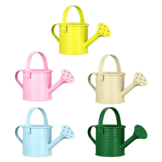 Toddmomy 5 Pack Kids Metal Watering Cans, Mini Iron Water Pots for Toddlers, Small Buckets for Succulents Bonsai Garden Beach Play Party Favors (Assorted Colors)