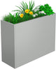 NUWJBYE Tall Metal Planter Box, 36" L x 12" W x 26" H Large Outdoor Planters with Drainage & Adjustable Shelf, Heavy Duty Steel Rectangular Planter for Patio, Balcony, Indoor(Gray)
