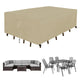 Easy-Going Rectangle Patio Furniture Cover Waterproof Outdoor Dining Table and Chair Cover Anti-UV Outside Sectional Sofa Set Covers (126"L x 63"W x 28"H, Camel)