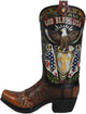 Ebros Gift Rustic Western Country USA American Flag God Bless USA Eagle Seal Crest Cowboy Boot Decorative Flower Bouquet Vase Or Planter Figurine 10" High