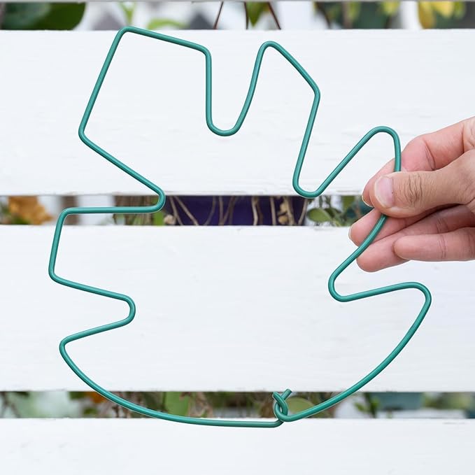 5PCS Green Monstera Plant Stem Support - 11x9.4 Adjustable Fishbone Cactus Stake Holder, Durable, Sturdy Design, Easy Installation, Gentle Grip for Indoor Plants
