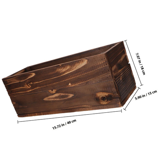 Abaodam Rustic Large Wooden Succulent Planter Box for Outdoor Balcony Gardening, Rectangular Carbonized Wood Window Flower Pot 40x14x15cm