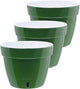 DECOPOTS - 3 Pack - Self Watering Planter - Modern Flower Pot with Water Level Indicator for All House Plants, Flowers, Herbs - Height 9 inches (Diameter 11.8", Green - Gold/White)