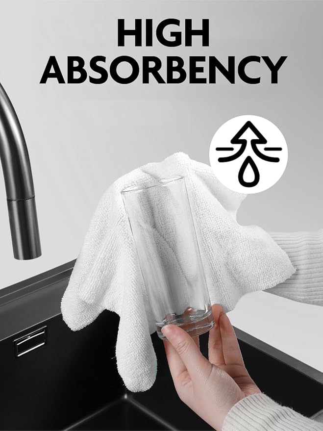 Fantasticlean Microfiber Cleaning Cloth Roll -75 Pack, Tear Away Microfiber Towels, 12" x 12", Reusable, Washable, Scratch Free, Ultra Absorbent Dishcloth for All-Around Cleaning Supplies (White)