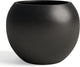 DTY Signature Mount Sherman Modern Indoor Outdoor Fiberstone Sphere Planter, Durable Round Garden Pot, Weather Resistant, Drainage Hole & Rubber Plug - Medium, Black