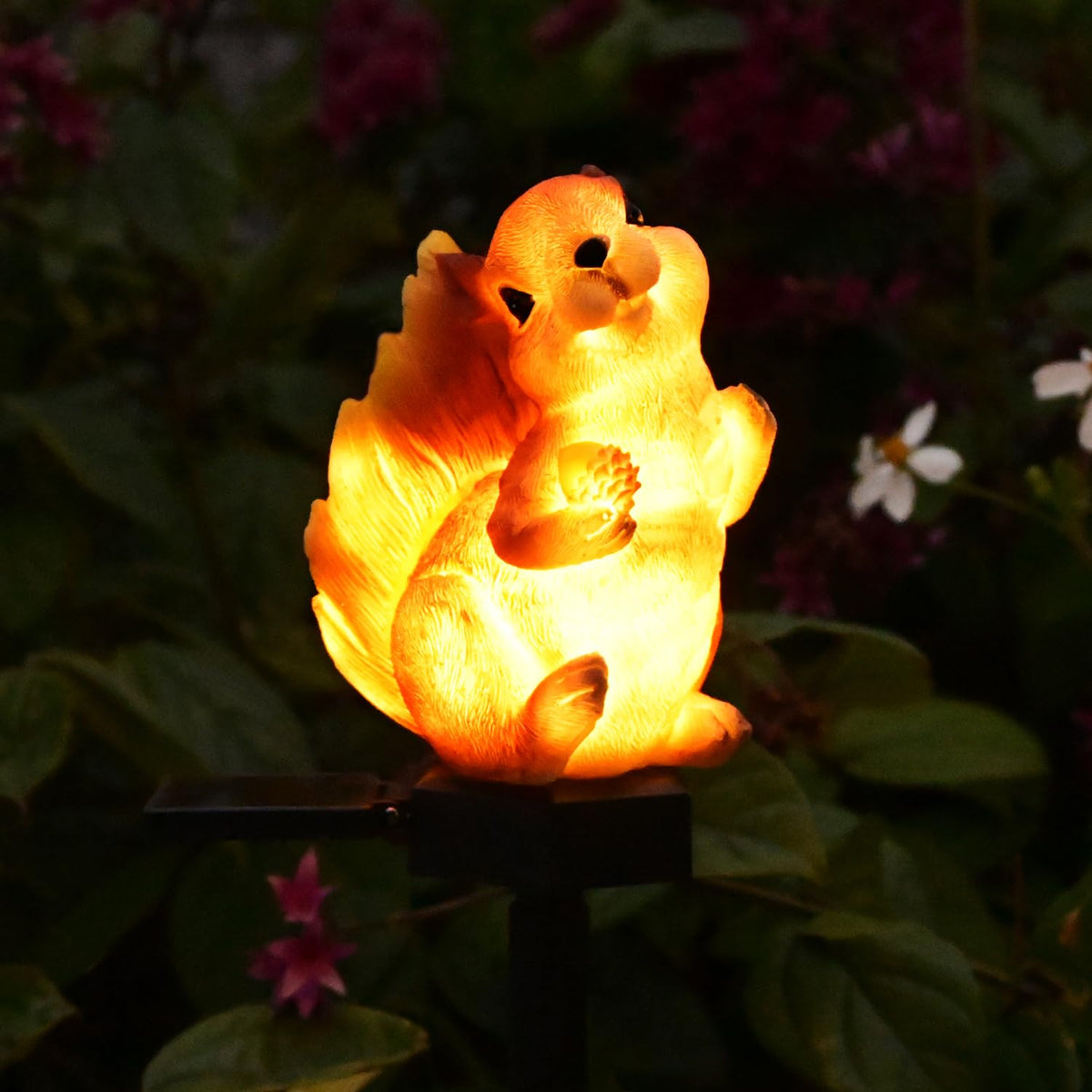 Squirrel Garden Decor Solar Lights Outdoor Decorations Pathway Stakes
