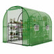 Patikuin Large Walk-in Tunnel Greenhouse, Heavy Duty Galvanized Steel Frame, Mesh Door & Windows, Roll-Up Zipper Door, UV-Protected PE Cover for Garden Plants, Green