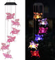 Solar Flying Pigs Wind Chimes Outdoor - Waterproof Solar Powered LED Changing Light Color Fly Pigs Mobile Romantic Wind-Bell for Home,Balcony,Party,Festival,Night Garden Decoration(Blackboard)