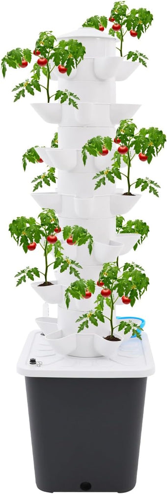 Hydroponic Growing System, 7-Tier 35-Plant Vegetable Planter Tower Outdoor Indoor Garden Vertical Planter Germination Kit with Water Pump & Intelligent Water Circulation for Gardening Lover