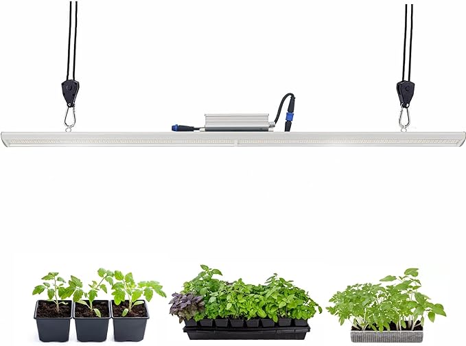 LED Grow Light Lamp for Indoor Plant Seedling Germination Vege Flower Growth,Full Spectrum CRI 90+ High Output White Light CCT 6500K,Isolated Dimming Driver with On/Off Switch,100 Watt,4Feet