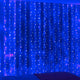 ZSJWL 300 LED Blue Curtain Fairy Lights with Remote, 8 Modes 9.8 × 9.8 Ft Waterproof USB Plug in Copper Wire Lights for Bedroom Window Chrismas Wedding Party