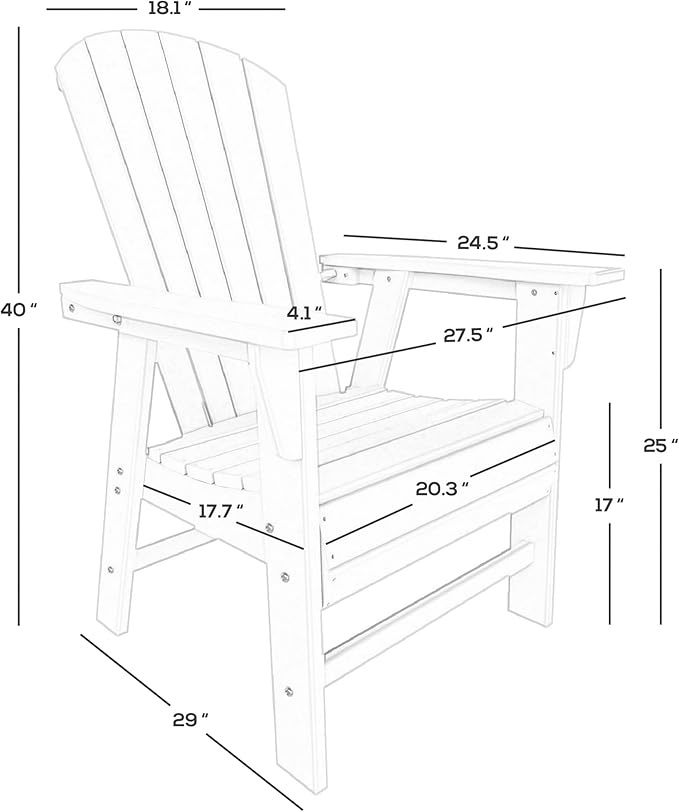 WestinTrends Dylan Dylan Outdoor Patio Shell-Back Adirondack Dining Chair Weather Resistant Dark Brown