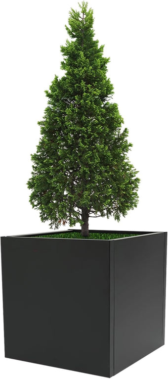 REBaiYU Steel Square Planter Box - 32x32x32 Inch Heavy Duty Cube Metal Planters with Large Opening - Flower Pot for Garden Tall Planters (Black, 32inch)