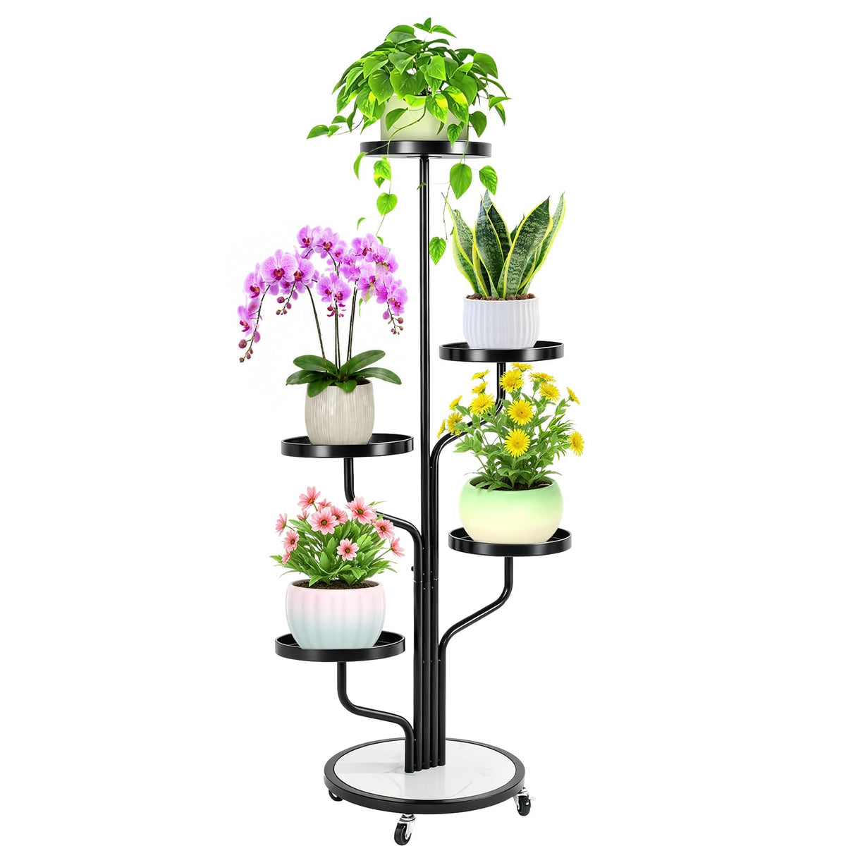 5 Tier Tall Plant Stand Indoor, Corner Plant Display for Living Room Patio