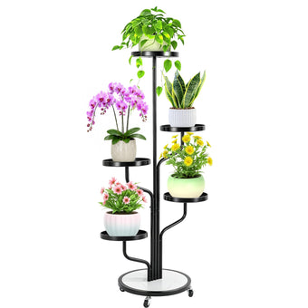 5 Tier Tall Plant Stand Indoor, Corner Plant Display for Living Room Patio