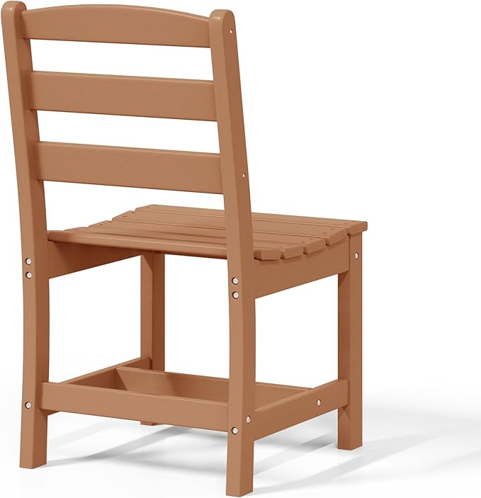 WestinTrends Ashore Outdoor HDPE Patio Classic Armless Dining Side Chair, Teak