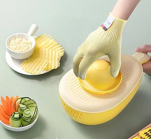 Cutting Gloves, 5 Pairs of Cut Resistant Gloves Food Grade, Cut Resistant Gloves for Kitchen, Oyster Shucking, Fish Fillet Processing, Carving Wood and Gardening(Large-Macaron)