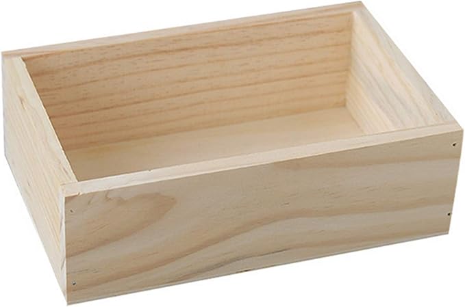 7.5" × 5" × 2.4" Wood Succulent Planter Plant Container Box Window Boxes Rectangular Flower Bed Pot Storage Box for Indoor Outdoor Home Venue Decor