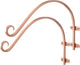 Monarch Abode Hanging Basket Hooks, Heavy Duty Metal Plant Hangers Outdoor or Indoor for Flower Basket, Wall Fence Hooks for Bird Feeder Bracket, Set of 2, 14-inch Copper Plant Wall Hanger