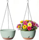 LESOASIS 12 Inch Hanging Baskets for Plants Outdoor, Hanging Planters for Indoor Outdoor Plants, Hanging Planter with Self Watering, Hanging Flower Pots (Green)