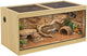 unipaws 110 Gallon Reptile Tank for Lizards, Bearded Dragon Enclosure Terrarium, Large Stackable Cage with Glass Sliding Doors and Lock and Cable Port, Nature