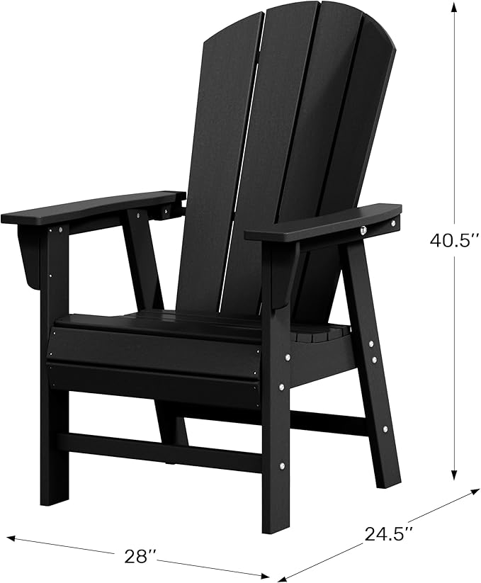 WestinTrends Malibu Malibu Outdoor Patio HDPE Plastic Adirondack Dining Chair Navy Blue