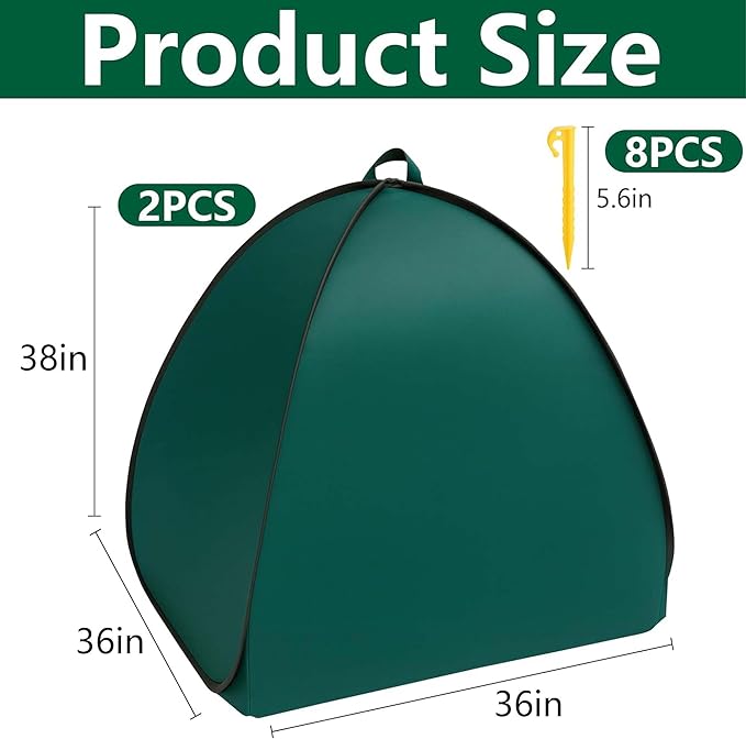 2 Pcs Pop Up Shrub Covers Frost Protection Tent, 38" x 36" x 36" Winter Plant Cover Freeze Protection, Warm Garden Plant Protector Tent for Protecting Outdoor Shrub Fruit Potted Plants from Snow & Ice