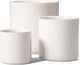 LE TAUCI Ceramic Plant Pots Indoor, 10+8+6 Inch Planters for Indoor Plants, Mid-Century Modern Flower Pots with Drainage Hole and Plug, Cylinder Round Planters, Set of 3, Reactive Glaze Beige