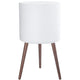 D'vine Dev 16 Inch Planter Pot with Stand, Mid-Century Tall Plant Pot with Legs for Indoor Plants, XX-Large, White, 88-O-E-1