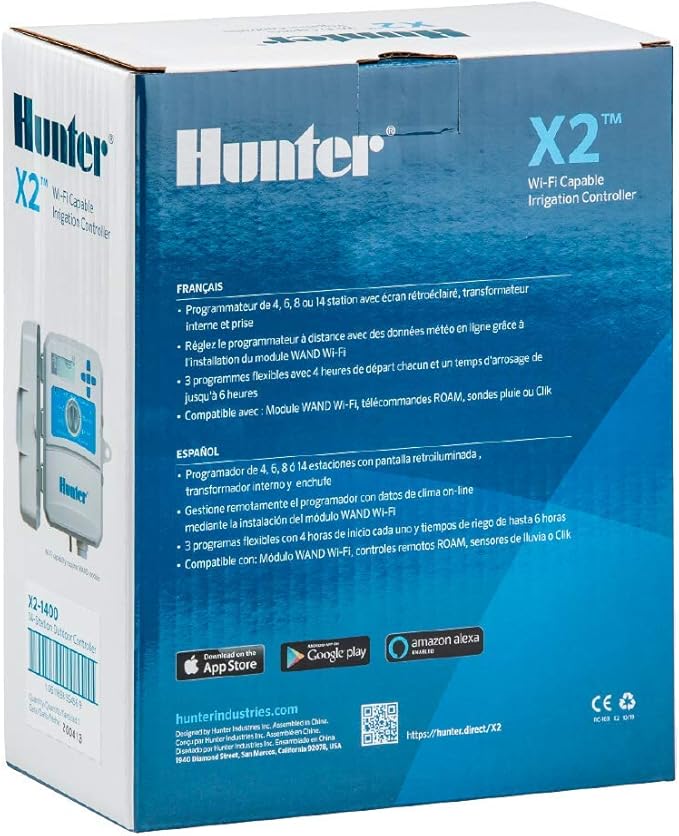Hunter Industries Hydrawise X2 6-Station Outdoor Irrigation Controller, white