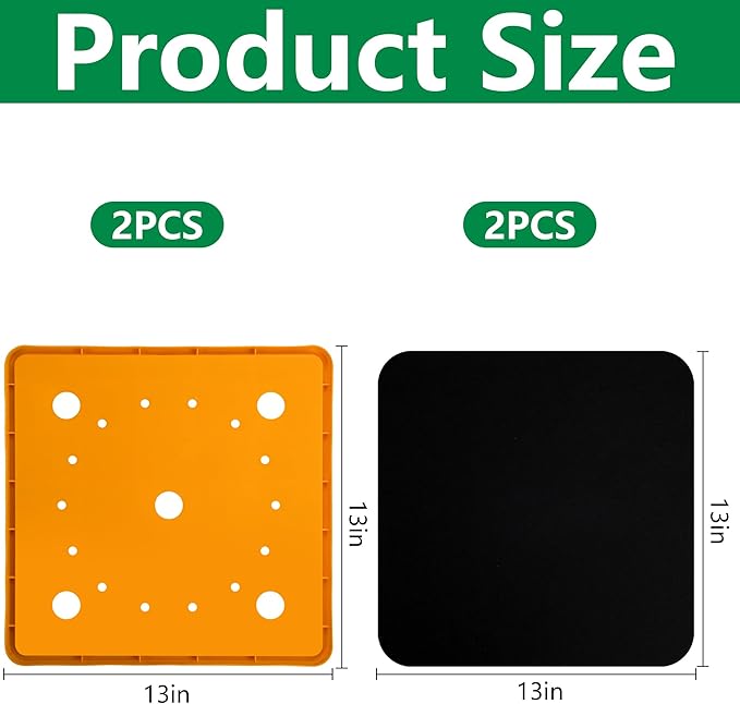 2 Pack 13" Square Planter Insert, Reusable Large Plant Pots Insert with Liner and Drainage Holes, Plastic Pot Fillers for Indoor and Outdoor Plants Growth Reduce Soil Usage