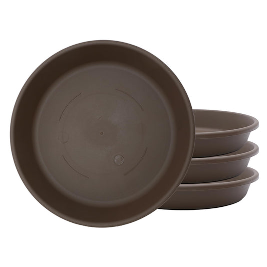The HC Companies Classic Round Planter Pot, 6 Inch, Chocolate, 4-Pack