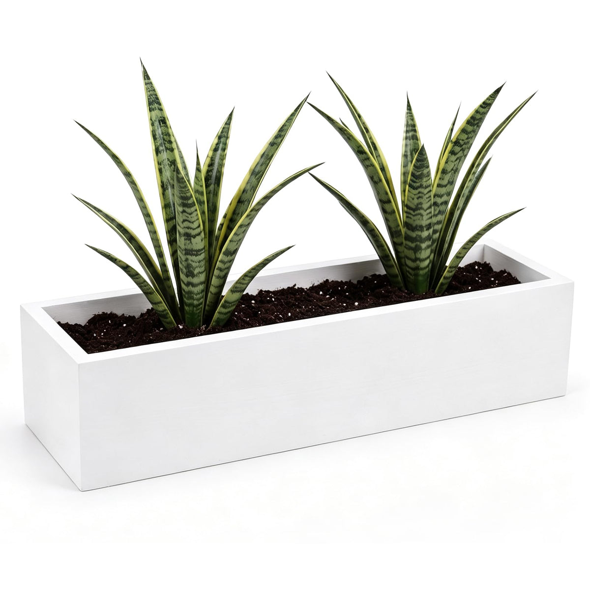 Novabright 24 Inch Wood Window Planter Box with L-Bracket,White